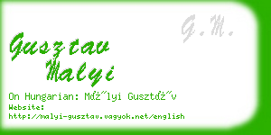 gusztav malyi business card